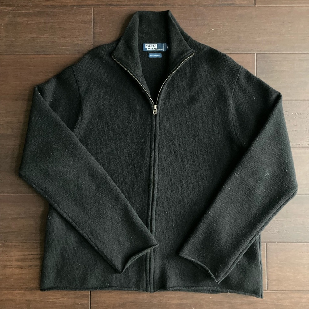 Polo Ralph Lauren 100% Lambswool Zip-Up Sweater